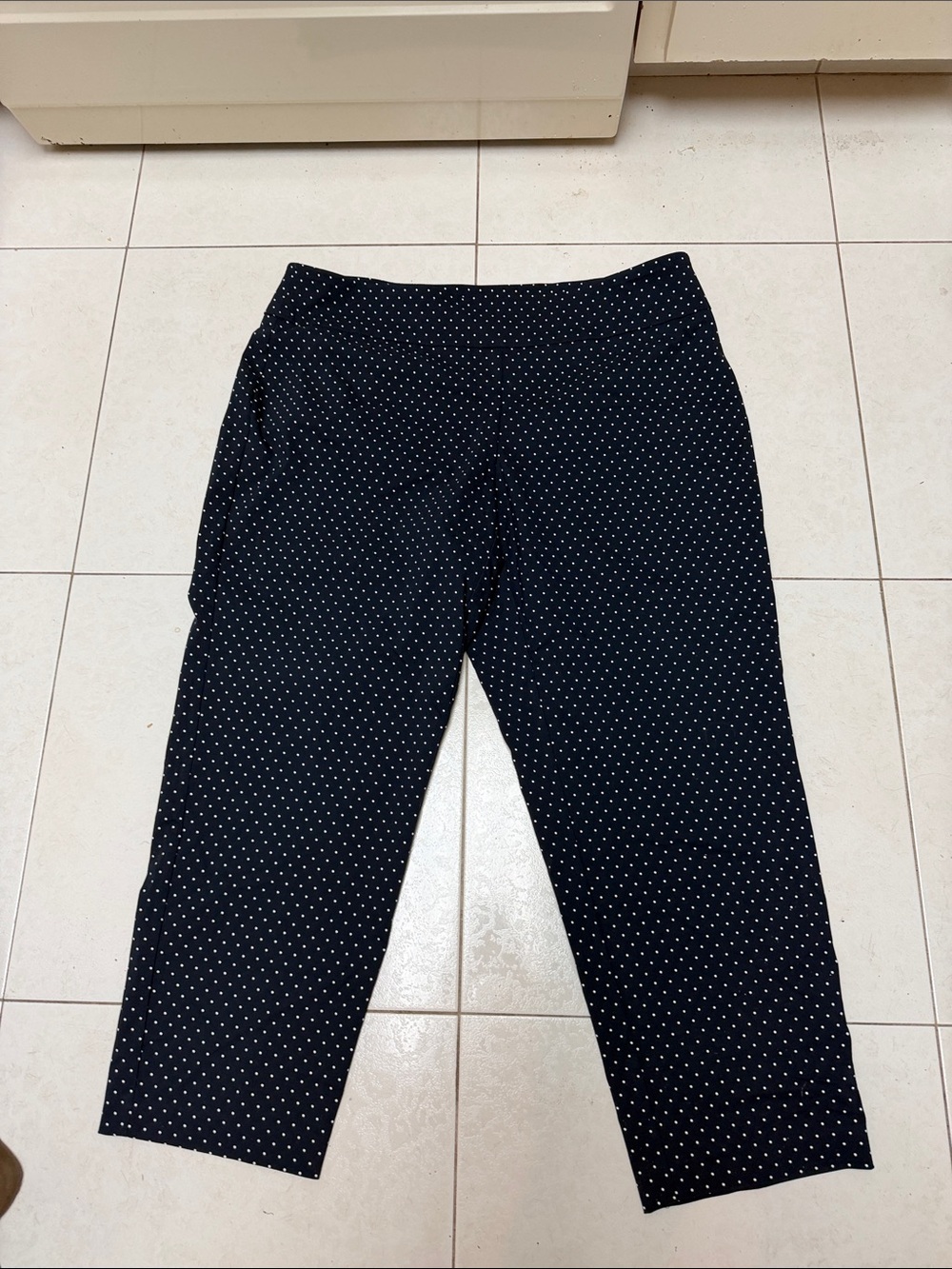 Attyre Black Polka Dot Cropped Pull-On Pants